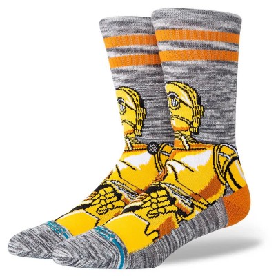 чорапи,мъжки,чорапи,stance,c3po,crew,socks,grey,(gold)