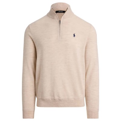 блуза,мъжки,пуловери,polo,ralph,lauren,785a87152,half,zip,sweater,ecru,tan,heather,(beige)