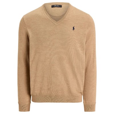 блуза,мъжки,пуловери,polo,ralph,lauren,785a87154,sweater,salted,caramel,melange,(brown)