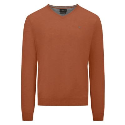 блуза,мъжки,пуловери,fynch,hatton,1414801,v,neck,sweater,hazel,(brown)