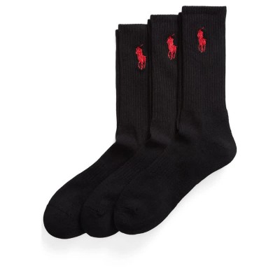 чорапи,мъжки,чорапи,polo,ralph,lauren,big,pny,crew,socks,3,pairs,black