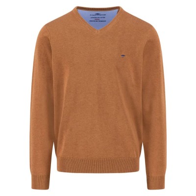 блуза,мъжки,пуловери,fynch,hatton,1514211,v,neck,sweater,hazel,(brown)