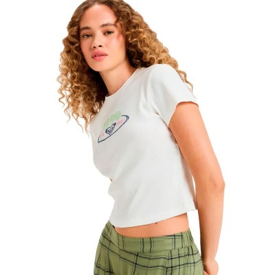фланелка,с,къс,ръкав,дамски,топове,roxy,beach,love,short,sleeve,top,egret,(white)