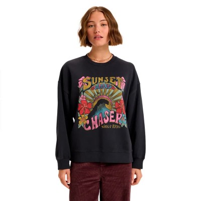 блуза,дамски,блузи,roxy,lineup,sweatshirt,black,(anthracite)