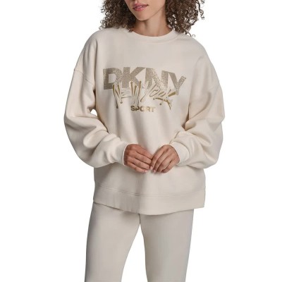 блуза,дамски,блузи,dkny,graffity,ny,sweatshirt,beige,(eggnog,lt.gold)