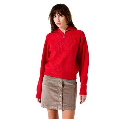 блуза,дамски,пуловери,дамски,плетени,дрехи,garcia,i50242,half,zip,sweater,red,(true,red)