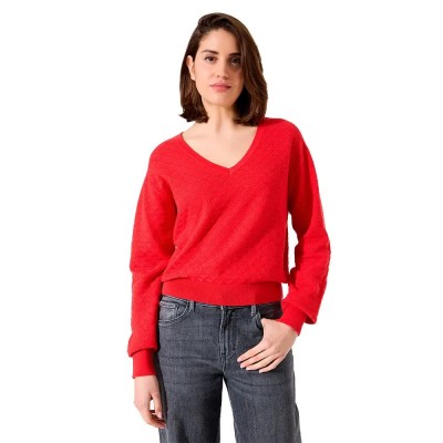 блуза,дамски,пуловери,дамски,плетени,дрехи,garcia,i50247,v,neck,sweater,true,red,(red)