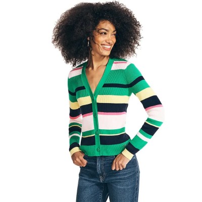 жилетка,дамски,пуловери,дамски,плетени,дрехи,nautica,27s200,cardigan,green,(multicolor)