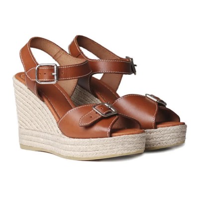 сандали,на,платформа,дамски,сандали,и,чехли,toni,pons,olga,esparto,wedge,sandals,brown,(leather)