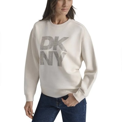 блуза,дамски,пуловери,дамски,плетени,дрехи,dkny,dw5800060,sweater,beige,(eggnog,clear,silver,beige)