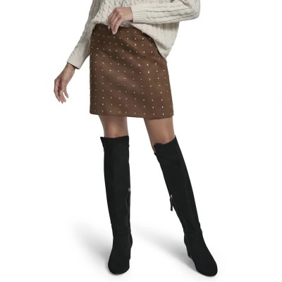 пола,дамски,поли,и,рокли,dkny,embellished,faux,suede,skirt,brown,(brnt,sugar,brown)