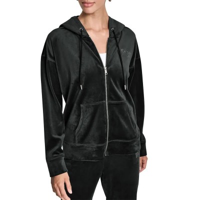 яке,дамски,якета,и,палта,dkny,rhinestone,logo,jacket,black,(black,black)