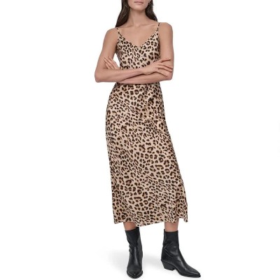 рокля,дамски,поли,и,рокли,dkny,washer,satin,bias,dress,lprd,whsky,brown