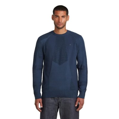 блуза,мъжки,пуловери,g,star,3d,biker,relaxed,fit,sweater,india,ink,salute,(blue)