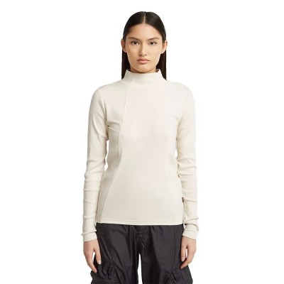 тениска,дамски,тениски,g,star,a,line,slim,fit,long,sleeve,high,neck,t,shirt,milk,(beige)