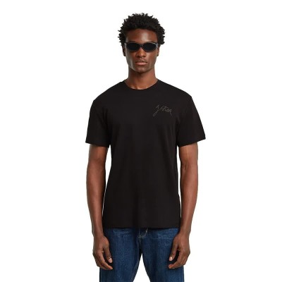 тениска,мъжки,тениски,g,star,script,short,sleeve,t,shirt,dark,black,(black)