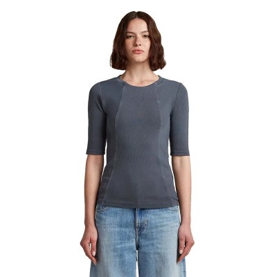 тениска,дамски,тениски,g,star,washed,a,line,slim,fit,short,sleeve,t,shirt,osaka,blue,gd,(grey)