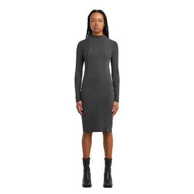 рокля,дамски,поли,и,рокли,g,star,washed,slim,fit,long,sleeve,short,dress,dark,black,gd,(grey)