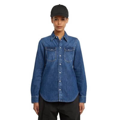 риза,с,дълъг,ръкав,дамски,блузи,дамски,ризи,g,star,western,slim,fit,long,sleeve,shirt,worn,in,windward,(blue)