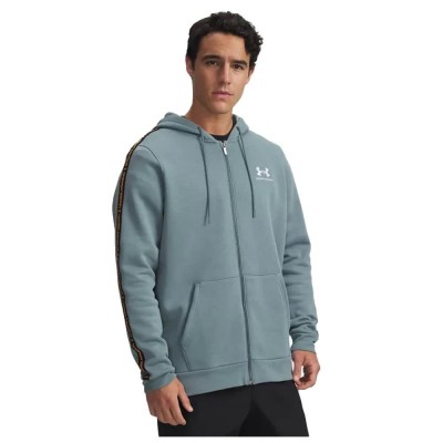 поларена,блуза,мъжки,пуловери,under,armour,icon,fleece,taping,full,zip,sweatshirt,blue,squad,orange,(grey)