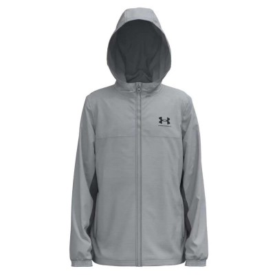 блуза,детски,блузи,under,armour,rival,woven,full,zip,sweatshirt,gray,black,(grey)