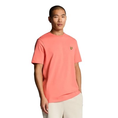 тениска,мъжки,тениски,lyle,&,scott,plain,short,sleeve,t,shirt,coral,stand,(orange)