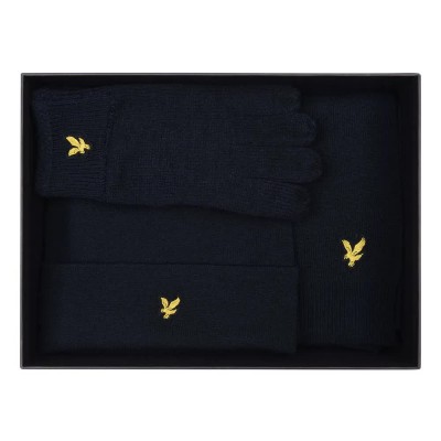 комплект,всички,шапки,lyle,&,scott,set,checked,beanie,dark,navy,(blue)