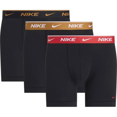 боксерки,мъжко,бельо,nike,eday,brief,boxers,3,units,black,light,crimson,desert,ochre,(black)