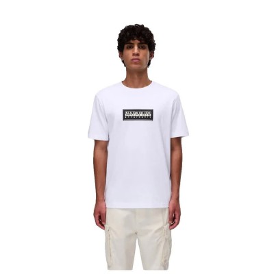 тениска,мъжки,тениски,napapijri,box,logo,short,sleeve,t,shirt,white,(bright,white)