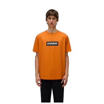тениска,мъжки,тениски,napapijri,box,logo,short,sleeve,t,shirt,orange,(orange,pumpkin)