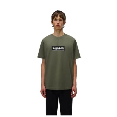 тениска,мъжки,тениски,napapijri,box,logo,short,sleeve,t,shirt,green,(tea,leaf)