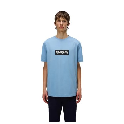 тениска,мъжки,тениски,napapijri,box,logo,short,sleeve,t,shirt,blue,(faded,denim)