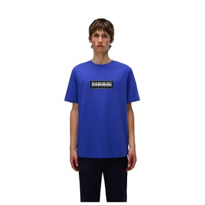 тениска,мъжки,тениски,napapijri,box,logo,short,sleeve,t,shirt,blue,(royal,blue)