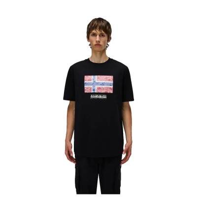 тениска,мъжки,тениски,napapijri,drapeau,short,sleeve,t,shirt,black,(black,beauty)
