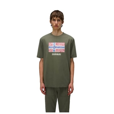 тениска,мъжки,тениски,napapijri,drapeau,short,sleeve,t,shirt,green,(tea,leaf)