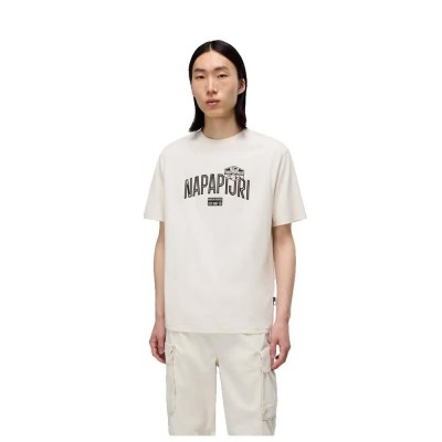 тениска,мъжки,тениски,napapijri,funes,short,sleeve,t,shirt,beige,(beige,dimity)