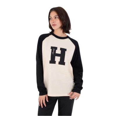тениска,дамски,тениски,hurley,out,run,raglan,long,sleeve,t,shirt,beige,(pearl,ivory)