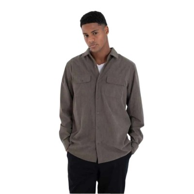 риза,с,дълъг,ръкав,мъжки,ризи,hurley,staple,long,sleeve,shirt,grey,(cargo)