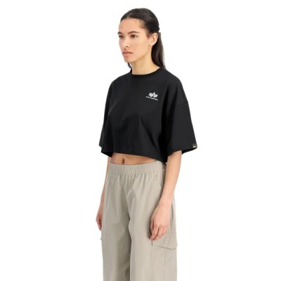 фланелка,с,къс,ръкав,дамски,топове,alpha,industries,basic,sl,short,sleeve,top,black