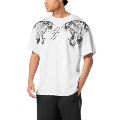 тениска,мъжки,тениски,philipp,plein,sport,tiger,line,short,sleeve,t,shirt,white