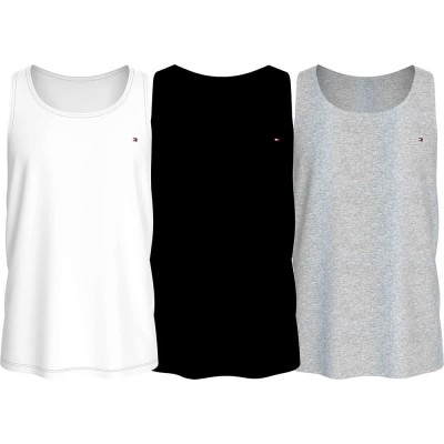 тениска,мъжки,тениски,дамски,тениски,tommy,hilfiger,um0um03387,sleeveless,t,shirt,3,units,multicolor,(white,black,grey,heather)
