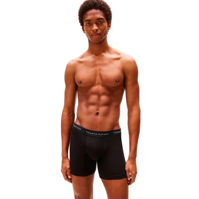 боксерки,мъжко,бельо,tommy,hilfiger,um0um03696,brief,boxers,3,units,black,black,black,(black)