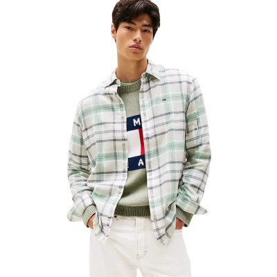 карирана,риза,мъжки,ризи,tommy,jeans,dm0dm22024,regular,fit,long,sleeve,shirt,cloudy,jade,big,check,(beige)