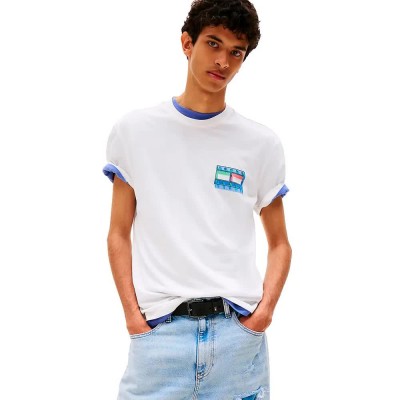тениска,мъжки,тениски,tommy,jeans,dna,flag,play,regular,fit,short,sleeve,t,shirt,white,(ecru)