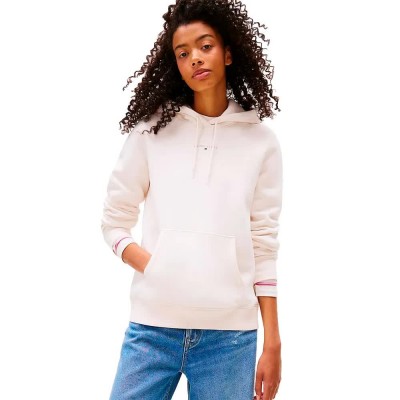 суичър,дамски,блузи,tommy,jeans,linear,regular,fit,hoodie,beige,(ancient,white)