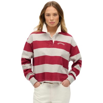 блуза,с,яка,дамски,блузи,с,яка,superdry,ath,essential,stripe,long,sleeve,polo,bordeaux,red,stripe,(red)