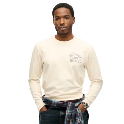 тениска,мъжки,тениски,superdry,athletic,ess,long,sleeve,t,shirt,desert,bone,off,white,(beige)