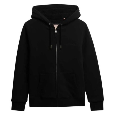 блуза,дамски,блузи,superdry,borg,lined,full,zip,sweatshirt,black