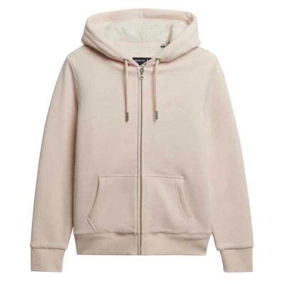 блуза,дамски,блузи,superdry,borg,lined,full,zip,sweatshirt,mauve,morn,pink,(beige)