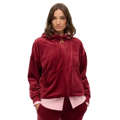 блуза,дамски,блузи,superdry,country,club,velour,full,zip,sweatshirt,stanton,red,(red)